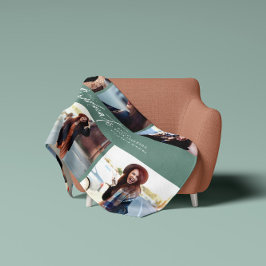 Skript för modern grönt för multifoto studenten fleecefilt