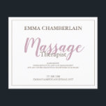 skript för Modern massage Therapist Rosa Flygblad<br><div class="desc">Modern massageterapeuter med rosa  skriptkalligrafi som överlappar en serif-typ för kontrast. En elegant serene design stil för din träning. 100 flygare.</div>