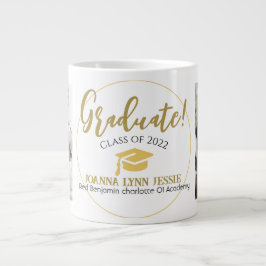 Skript för Modern Simple Elegant Studenten guld Ca Jumbo Mugg