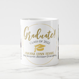 Skript för Modern Simple Elegant Studenten guld Ca Jumbo Mugg