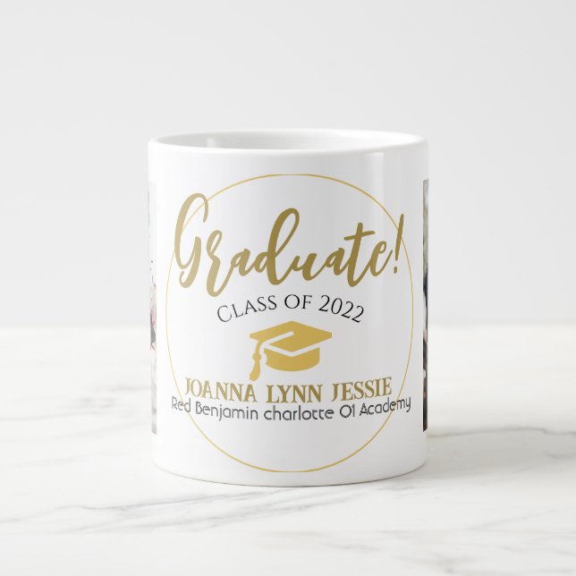 Skript för Modern Simple Elegant Studenten guld Ca Jumbo Mugg (Framsidan)