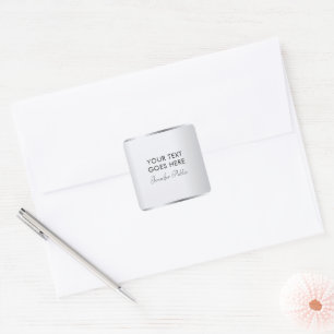 Skript för modern stil för malltypografi i silver fyrkantigt klistermärke
