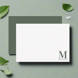 Skript för Monogram minimal Grönt Anteckningskort