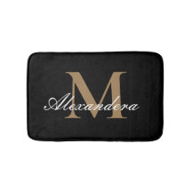 Skript för Monogram Modern Black White Guld-Elegan