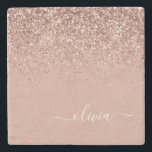 Skript för Monogram Ro Guld Rosa Black Glitter Stenunderlägg<br><div class="desc">Ro Guld -  Rosa Gnistra Glitter Skript Monogram Namn Stone Tile. Det gör perfekt studenten,  söt 16-årsdag,  bröllop,  möhippa,  årsdag,  babydusch eller bachelorette-fest till någon som kärlek glam lyx och chic stilar.</div>