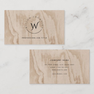Skript för monogrammad Rustic Wood Elegant Visitkort
