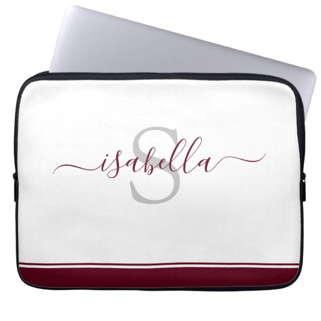 Skript för Monogrammed initial Elegant Laptop Fodral (Framsidan)