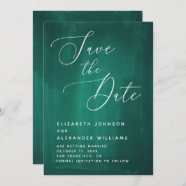 Skript för mörk grönt elegant. Emerald calligraphy Spara Datumet