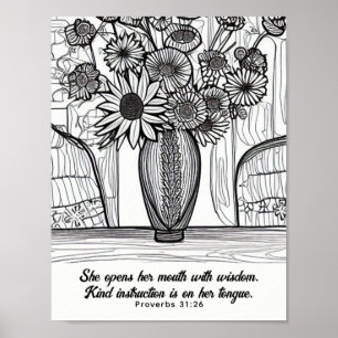 Skript för mors dag-Teckning-blomman Poster