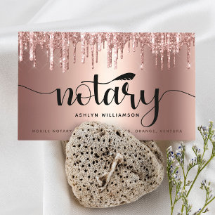 Skript för Notary Signing Agent Copper Rosa Glitte Visitkort