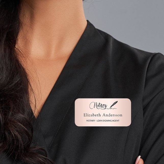 Skript för notlån som undertecknar agent ro guld namnbricka (Skapare uppladdad)