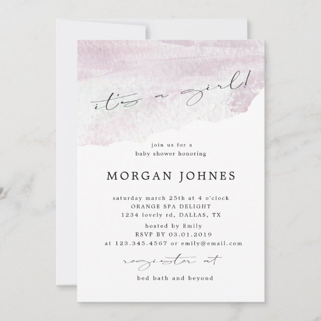 Skript för pastel-elegant Det är en Baby Shower (Framsida)