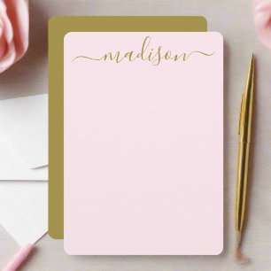 Skript för rengör Rosa och Guld-typografi för anp Anteckningskort