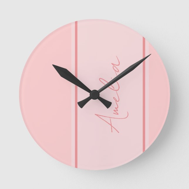 Skript för Rosa av minimal Personlig Rund Klocka (Framsida)