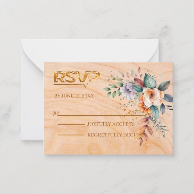 Skript för Rustic Wood Calligraphy på Anteckningskort (Framsida)