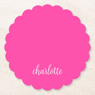 Skript för shock rosa- och White Girly Calligraphy Underlägg Papper