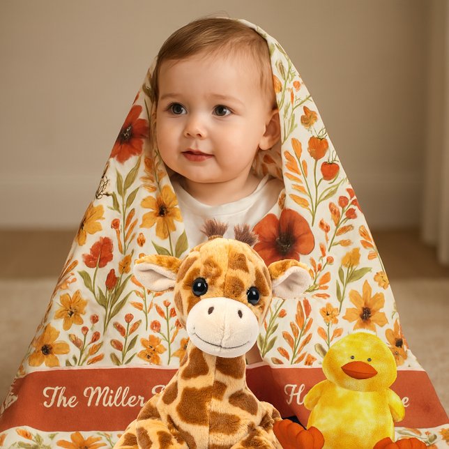 Skript för skörd av mysiga blommigtar hem och fami fleecefilt (Skapare uppladdad)