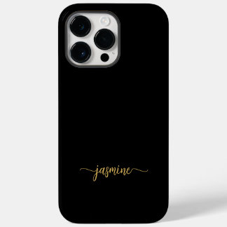 Skript för snyggt Girly Minimalist Black Guld Namn