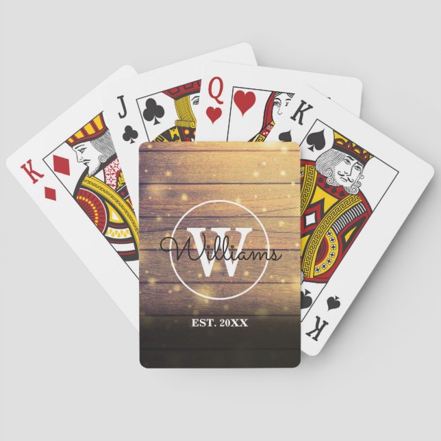 Skript för Snyggt i Monogram Rustik Casinokort (Baksidan)