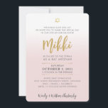 Skript för söt Bat mitzvah blek rosa guld elegant  Inbjudningar<br><div class="desc">by kat masard >> WWW.SIMPLYSWEETPAPERIE.COM <<< En elegant, enkel design för din dotters Bat mitzvah Kärlek, men vill se några ändringar - ett annat färg-schema, produkt, lägg till ett foto eller anpassad för ett annat tillfälle - ingen oro bara kontakta mig, kat@simplysweetPAPERIE.com - jag är lycklig för att hjälpa till!...</div>