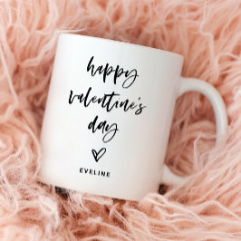 Skript för svart och vit Avslappnad och Heart Vale Kaffemugg