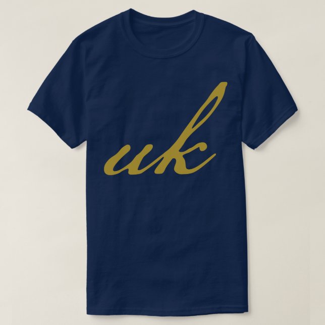 Skript för UK Typography Guld T Shirt (Design framsida)