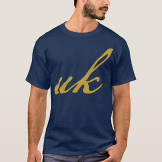 Skript för UK Typography Guld T Shirt