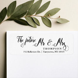 Skript Framtidens Mr. och Mrs. Returadress Etikett