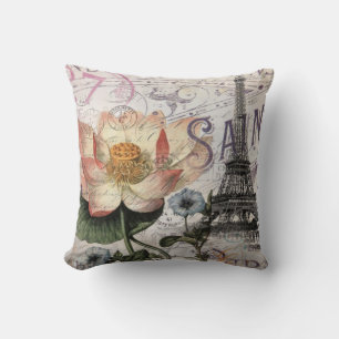 skript fransk botanical lotus paris eiffel torn kudde