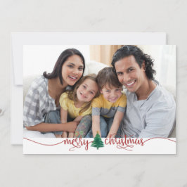 Skript God jul Träd Red Grönt 2 Photo Julkort