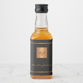 Skript i Black guld personlig initialer namn Spritflaskor Etikett