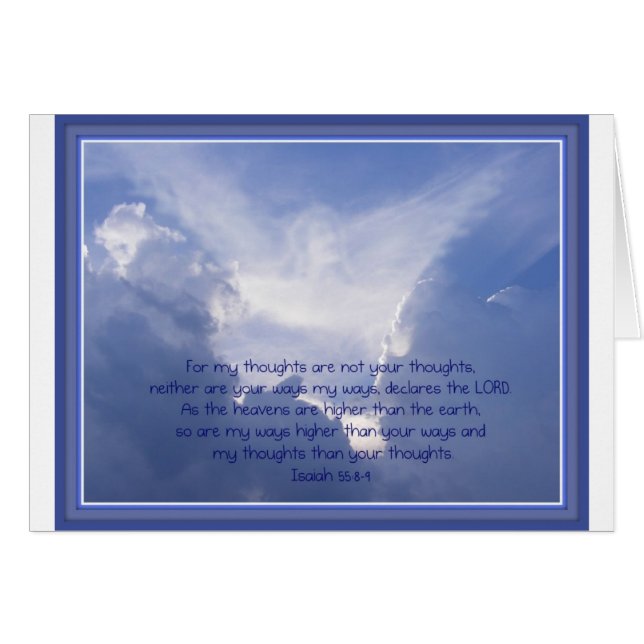 Skript, Isaiah 55:8,9, mina vägar är högre Hälsningskort (Framsidan Horizontal)