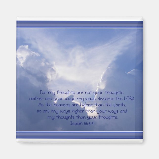 Skript, Isaiah 55:8,9, mina vägar är högre Magnet (Framsidan)