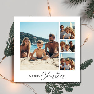 Skript jul 4-familjens foto Nautical Beachy Julkort