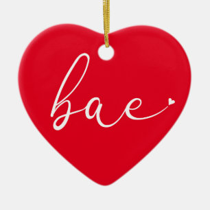 Skript Kärlek Hjärtat Bae Definition Röd Julgransprydnad Keramik