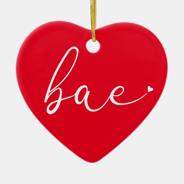 Skript Kärlek Hjärtat Bae Definition Röd Julgransprydnad Keramik (Framsidan)