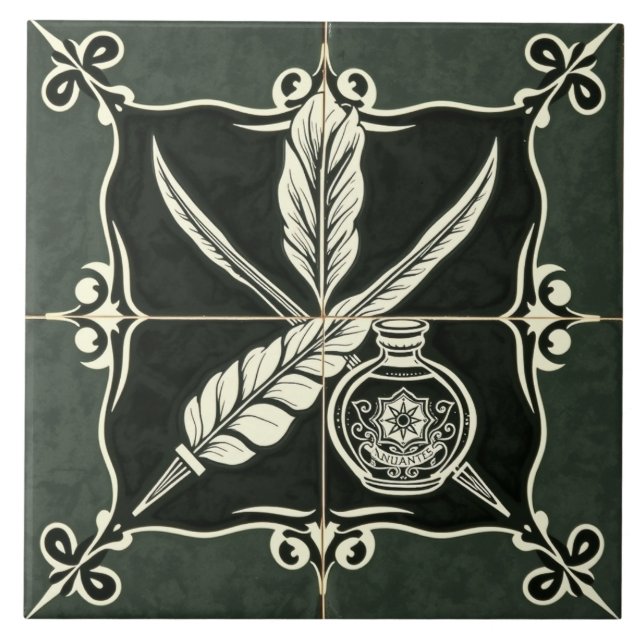 Skript - keramiskt plattor för konst och hantverk kakelplatta (Framsidan)