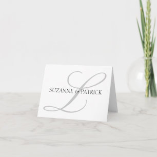 Skript L Monogram Notecard (Silver / Svart) Anteckningskort
