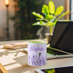 Skript Lavender blommigt namn Mugg