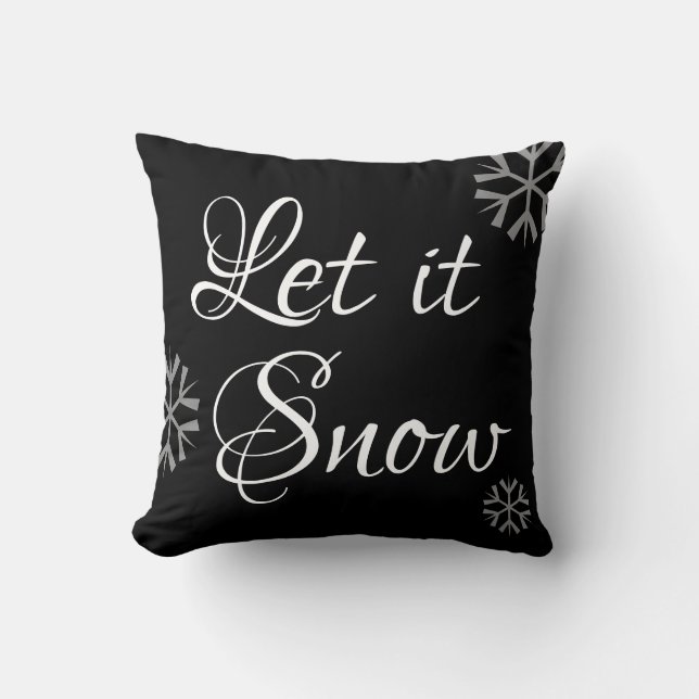 skript LET IT SNOW - typografi Kudde (Framsida)