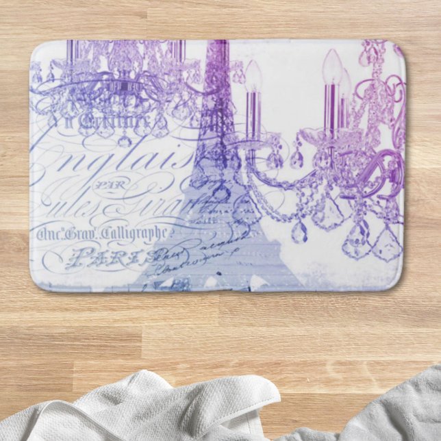 skript lila chandelier paris eiffel torn badrumsmatta (scripts purple chandelier paris eiffel tower bath mat)