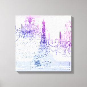 skript lila chandelier paris eiffel torn canvastryck