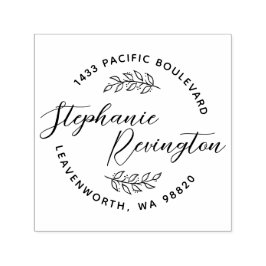 Skript & Löv | Skapa ditt eget Namn & Adress Självfärgande Stämpel