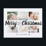 Skript med Heart God jul 6-foton Vykort<br><div class="desc">Skript med Heart God jul 6-foton Universal Postcard. Personlig 6-familjesammanfoto Universell Hälsning-vykort med snyggt fotokollage med 6 anpassat bilder,  ditt hälsning-meddelande i elegant handskrivet skriptteckensnitt,  ditt namn,  datum,  år,  meddelande på baksidan i ett modernt och enkelt sans serif-teckensnitt.</div>