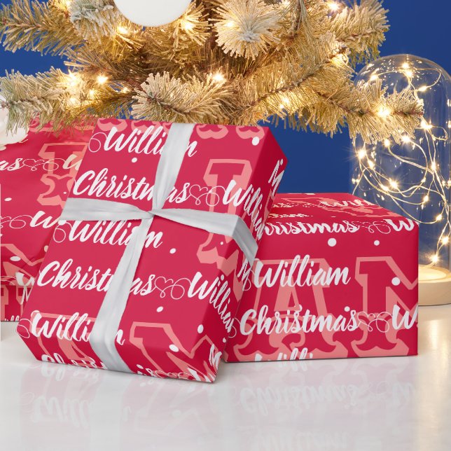 Skript med Heart God jul namn red Presentpapper (Helgdagar)