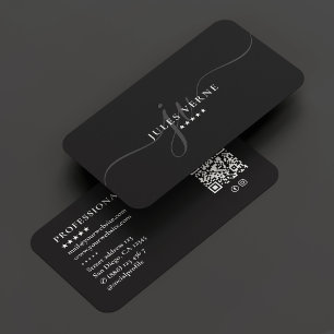 Skript med minimal Professionell, Monogram Mörk Gr Visitkort