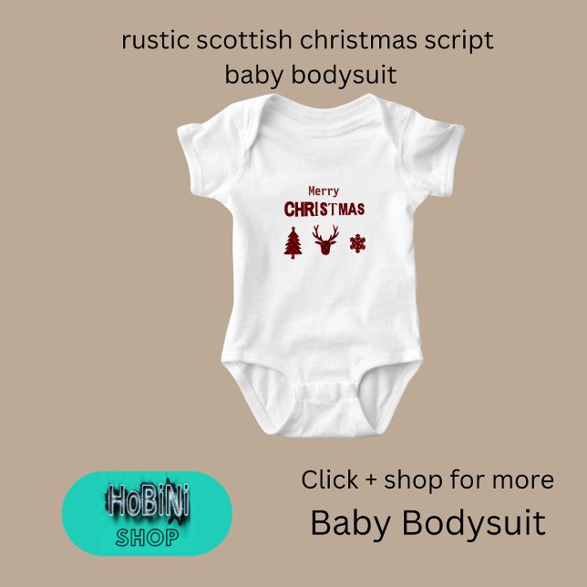 skript med rustik skotsk julklapp t shirt (rustic scottish christmas script baby bodysuit)