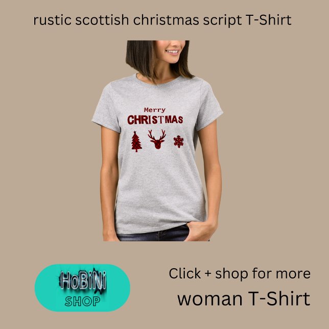 skript med rustik skotsk julklapp t shirt (rustic scottish christmas script T-Shirt)