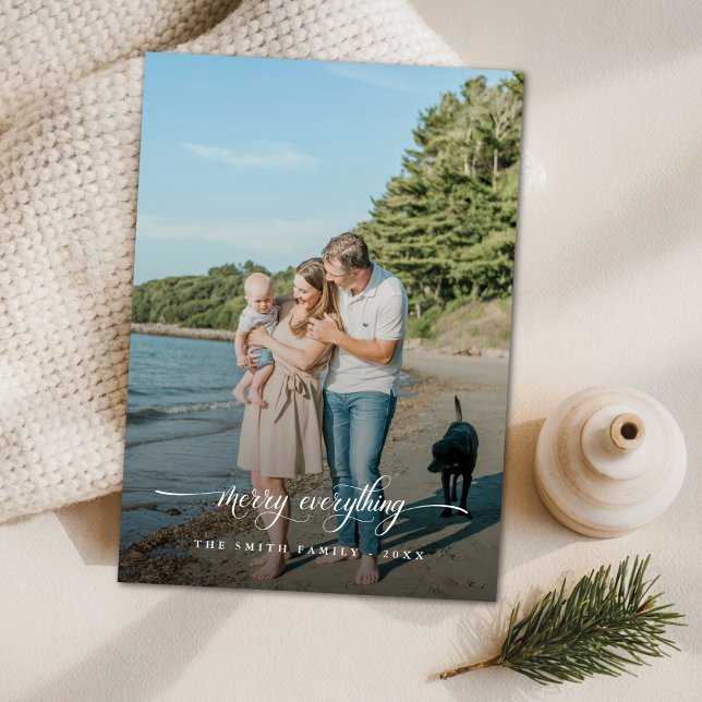 Skript - merry All Coastal jul Photo Julkort (Skapare uppladdad)