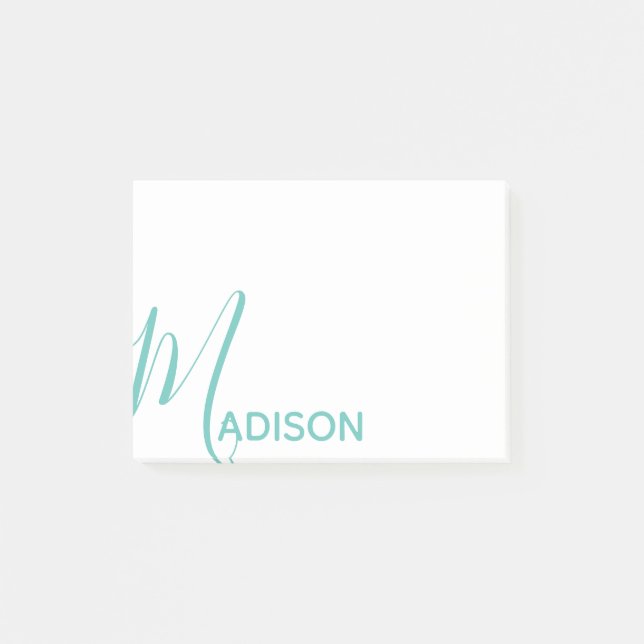 Skript och blockera Namn-Personlig i Färg Post-it Block (Framsida)